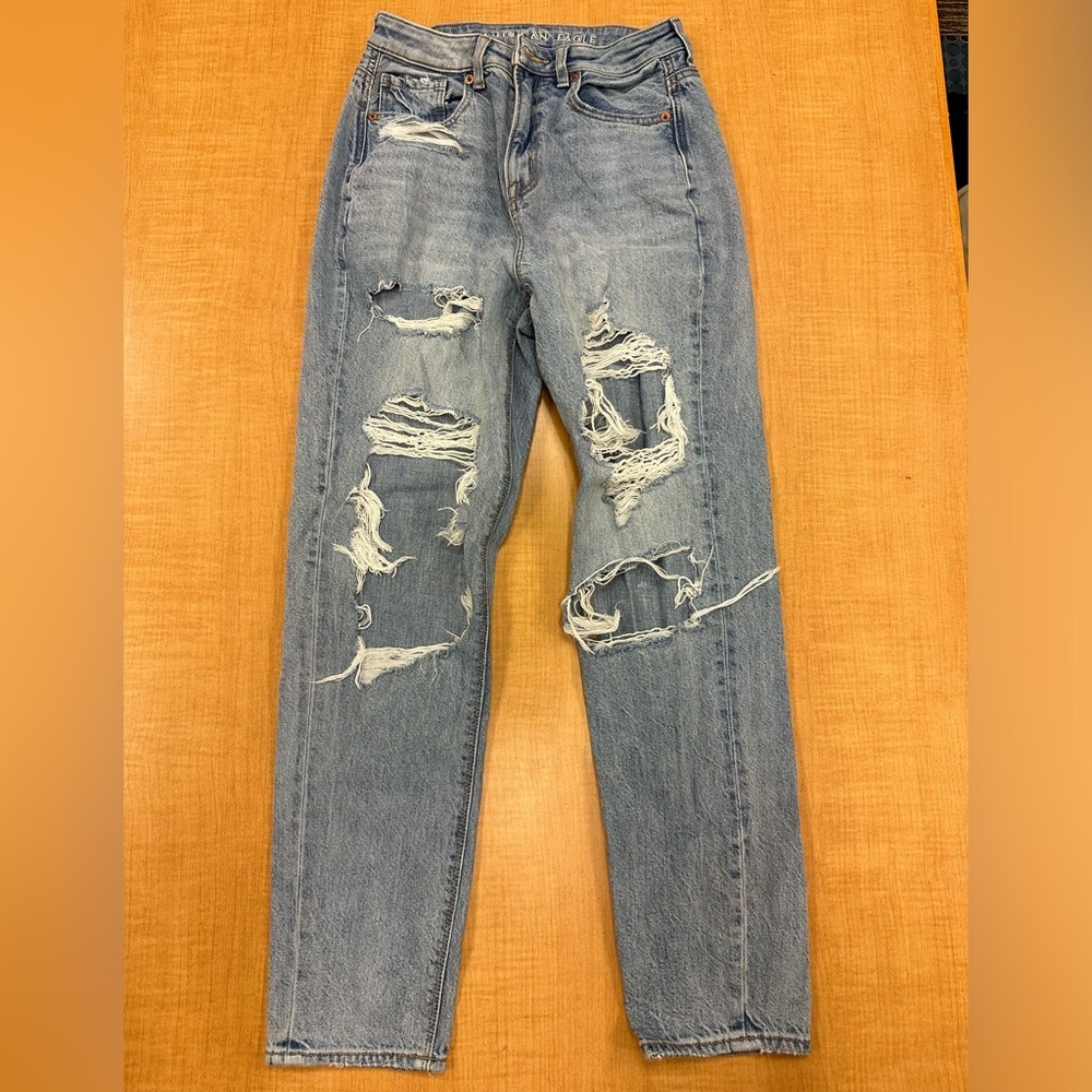 Distressed Blue Jeans
